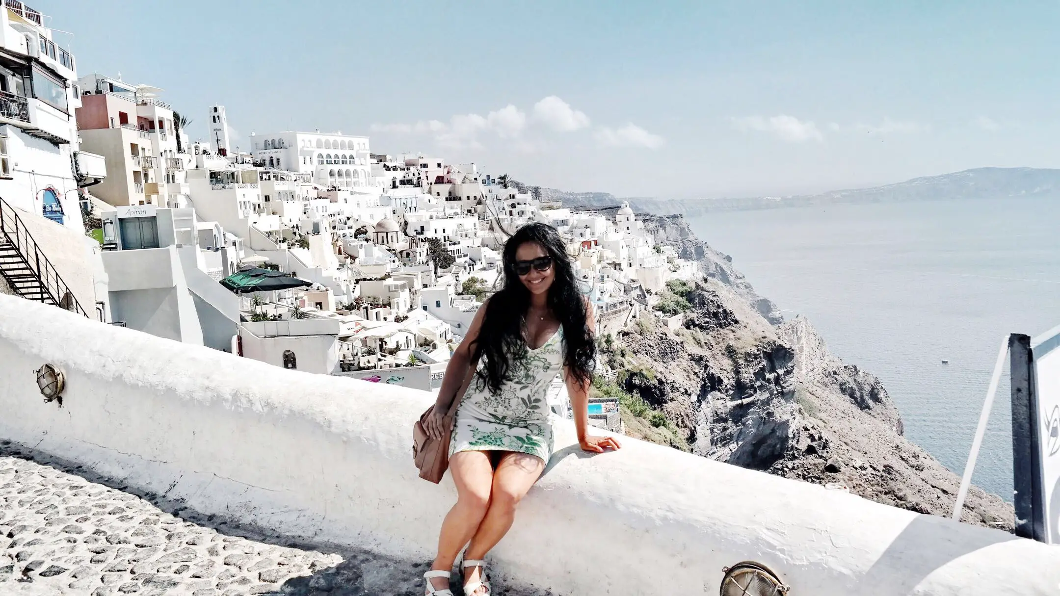 Marjolyn Lago Marj What To Wear In Santorini Fira Greece - Paris Chic Style Clip In Hair Extensions