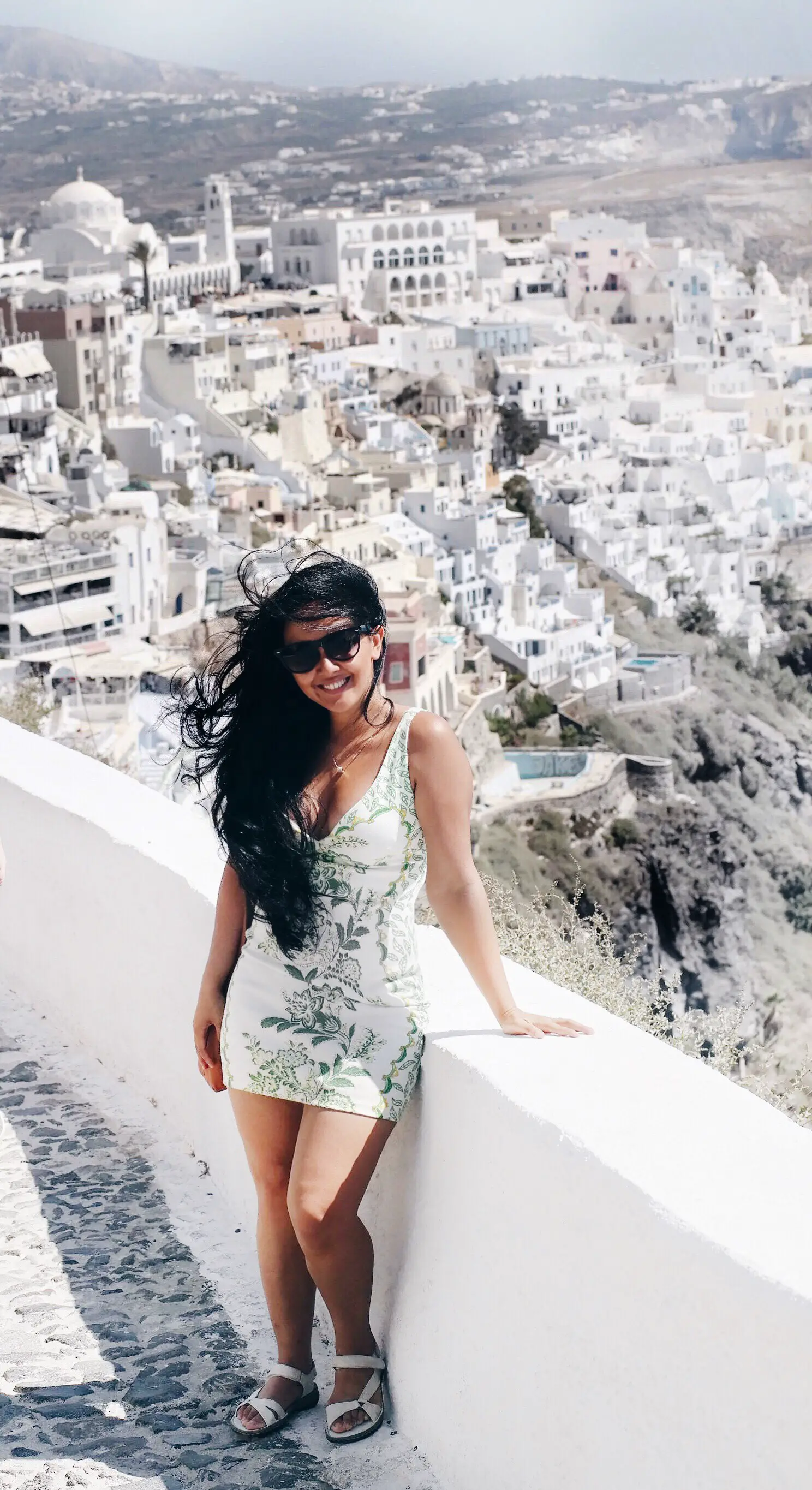 Marjolyn Lago Marj What To Wear In Santorini Fira Greece - Paris Chic Style Clip In Hair Extensions