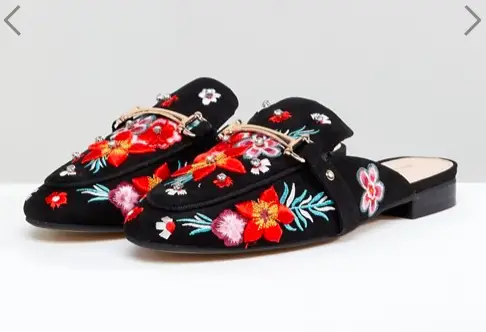 What Color Shoes To Wear With A Red Dress Floral Shoes ALDO Slip On Mule with Floral Embroidery Paris Chic Style 4