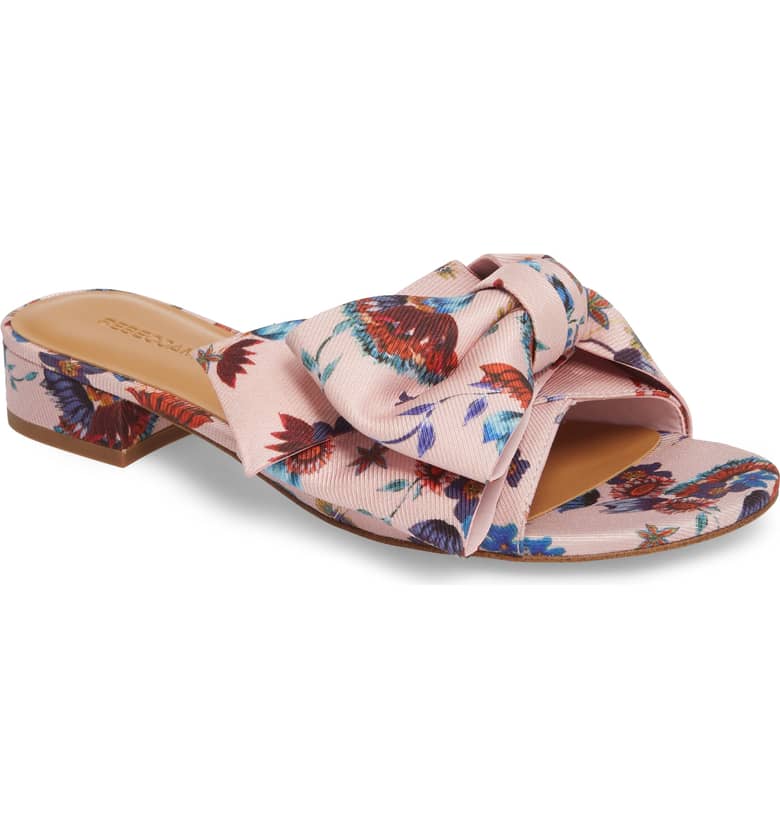 What Color Shoes To Wear With A Red Dress Floral Shoes Calista Slide Sandal REBECCA MINKOFF Paris Chic Style 5