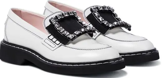 Roger Vivier White French Loafers French Girls Style Parisian Shoes For Walking Travel Paris Chic Style
