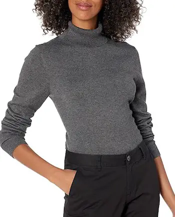 Parisian Fashion Lightweight Turtleneck Sweater For Fall Winter Soft Cotton Cardigan Paris Chic Style