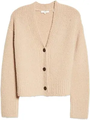 Parisian Short Sweater Slub Wool Blend Cardigan For Fall Winter Paris Chic Style
