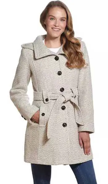 Soft Warm Belted Hood Wool Peacoat Best Warm Coat For Travel Sightseeing Street Style Work Paris Chic Style