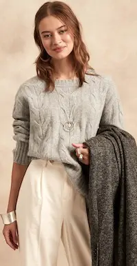 Banana Republic Italian Merino Cable-Knit Sweater For Winter Capsule Wardrobe Paris Chic Style