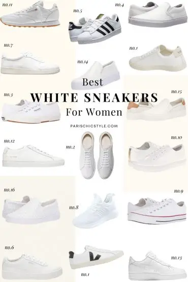 Best White Sneakers For Women Walking Travel Parisian Street Style New York Italy French Sneakers Italian Sneakers Paris Chic Style