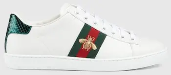 Trendy White Sneakers For Women- Gucci Designer Low Top Profile Sneakers For Paris, New York, Travel, Walking